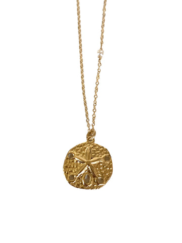 Gold Sand Dollar Necklace