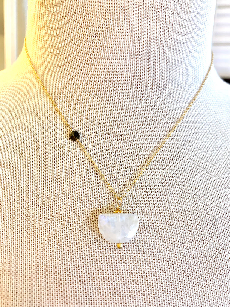 Half Moon Moonstone Necklace