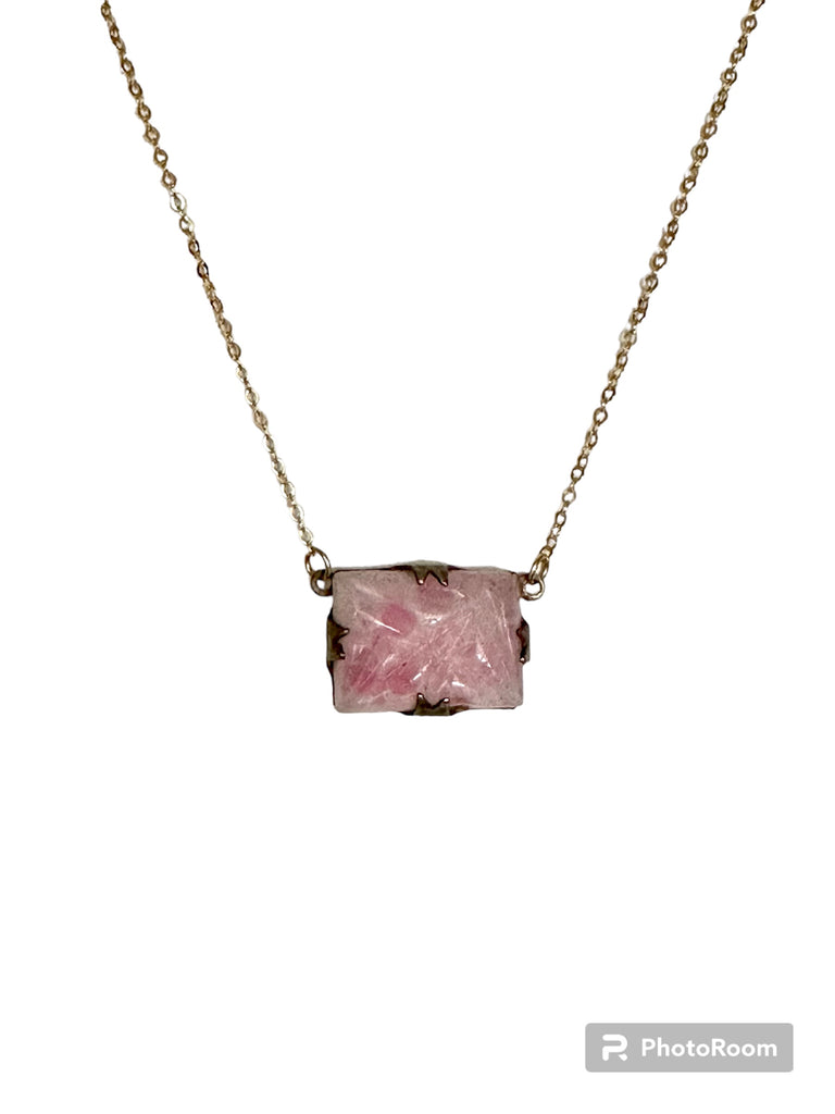 Vintage Pink Czech Glass Necklace