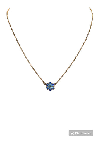 Vintage Blue Flower Necklace