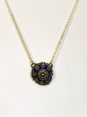 Vintage Portuguese Blue Enamel Necklace